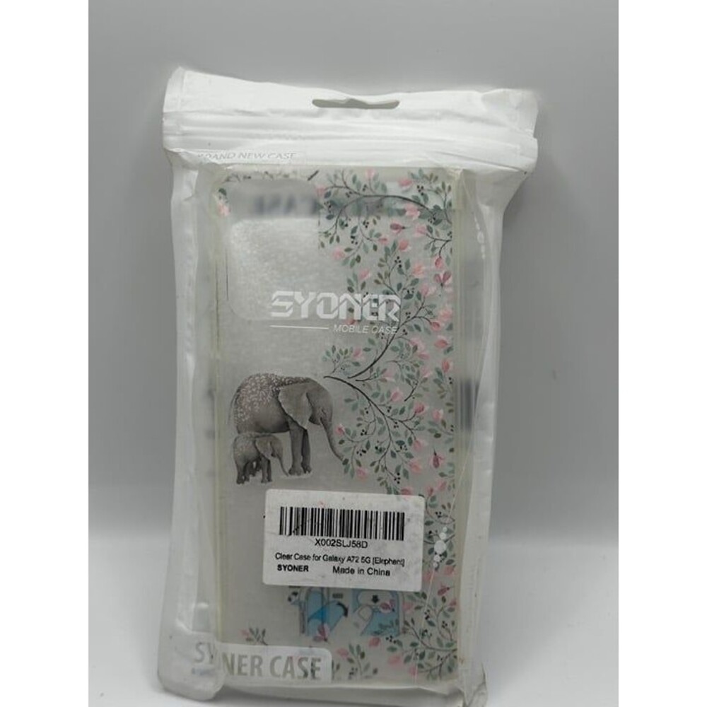 Syoner Clear Case for Samsung Galaxy A72 5G - Floral Elephant Design